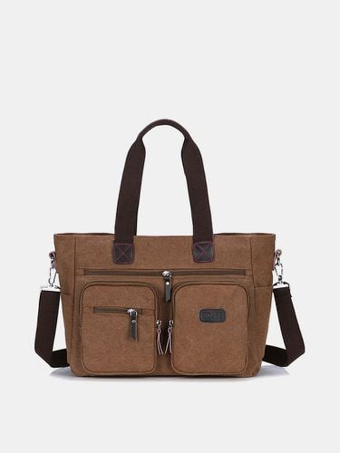 Men's Business Briefcase Laptop Canvas Bag Simple Fashion Casual shoulder Bag Tote Bag - Newchic - Modalova