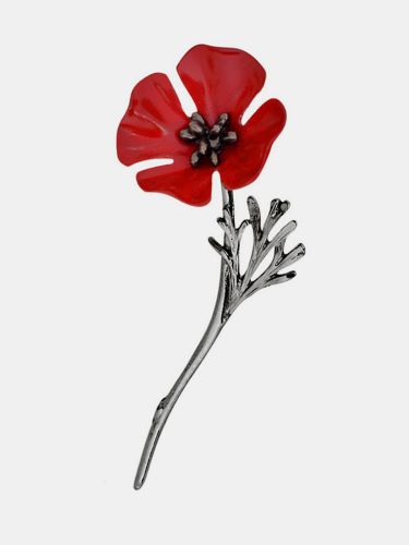 Fashion Red Poppy Flower Brooch Vintage Collar Pins Suit Accessories Jewelry for Unisex - Newchic - Modalova