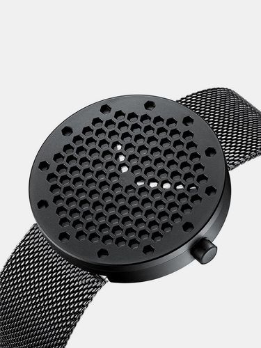 Fashion Honeycomb Dial Men Watch Stainless Steel Leather Waist Watch Waterproof Quartz Watch - Newchic - Modalova