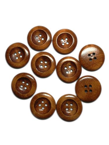 Pcs 25mm 4 Holes Thin Edge Natural Wood Pattern Sewing Wood Buttons Natural Wood Craft Decorative - Newchic - Modalova