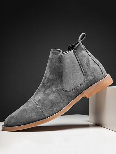 Men Stylish Suede Pointed Toe Ankle Chelsea Boots - Newchic - Modalova