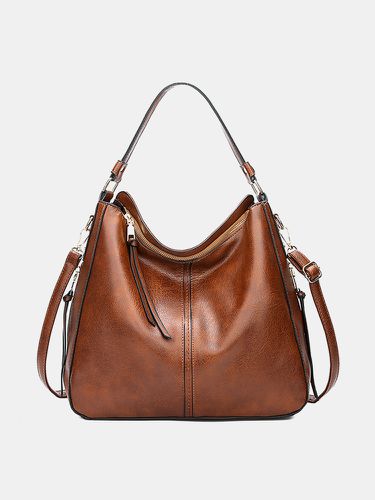 Women Large Capacity Handbag Tote Bag Tassel PU Leather Shoulder Bag - Newchic - Modalova