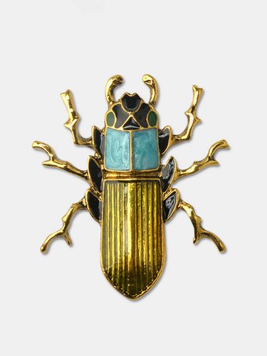 Punk Vintage Lucky Beetles Insect Brooch Fashion Lapel Jacket Pin Badge for Him - Newchic - Modalova