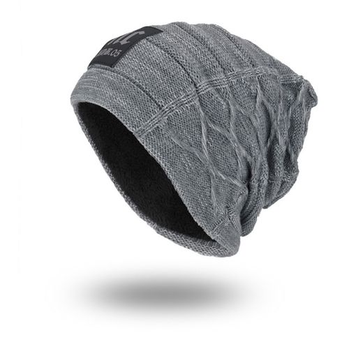 Men Women Knit Wool Hat Plus Warm Caps Nc Label Outdoor Beanie Hats - Newchic - Modalova