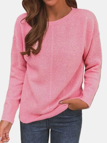 Knit Long Sleeve V-Neck Plus Size Sweater - Newchic - Modalova