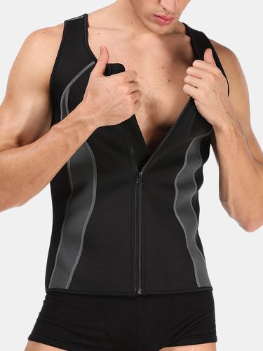 Men Sweat Sauna Neoprene Shaper Vest Muscle Body Building Sweating Suit Fitness Tops - Newchic - Modalova