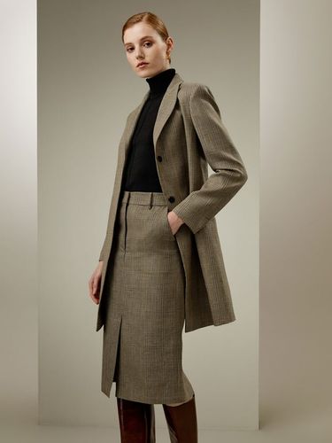 LILYSILK Blazer Sprezzatura Lin T38 Laine Soie Coupe Droite Glen Check Chic - LILYSILK - Modalova