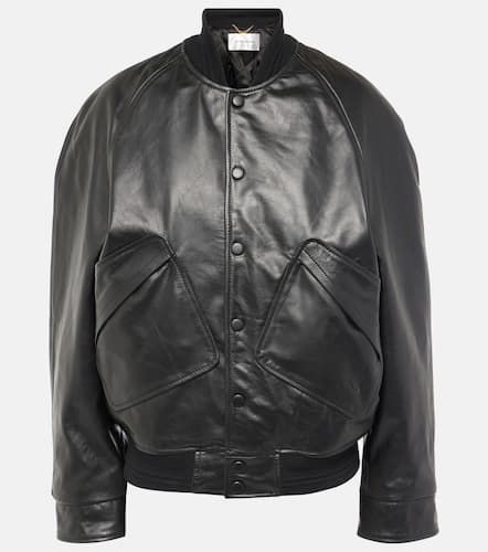 Chaqueta varsity de piel - Victoria Beckham - Modalova