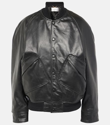 Leather varsity jacket - Victoria Beckham - Modalova