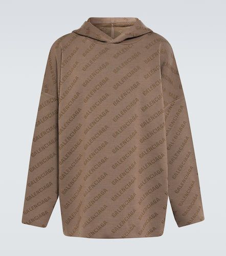 Logo silk and wool-blend hoodie - Balenciaga - Modalova