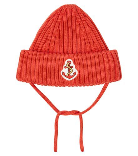 Embroidered ribbed-knit cotton beanie - Mini Rodini - Modalova