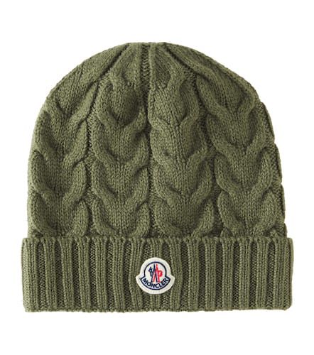 Cable-knit wool beanie - Moncler Enfant - Modalova