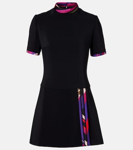 Printed silk-trimmed cady minidress - Pucci - Modalova