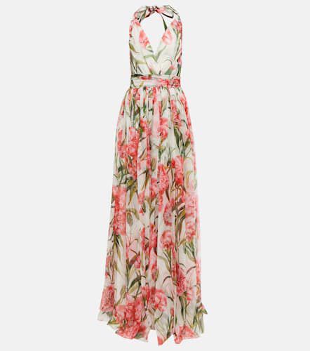 Floral halter-neck silk gown - Dolce&Gabbana - Modalova