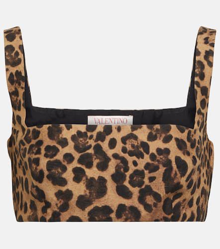 CrÃªpe Couture leopard-print crop top - Valentino - Modalova