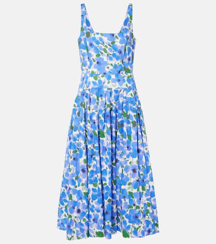 Floral cotton-blend midi dress - Carolina Herrera - Modalova