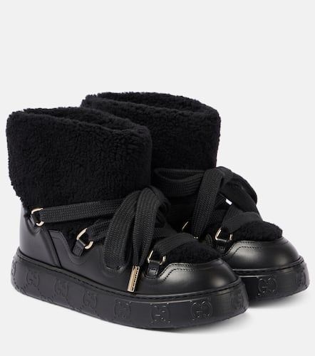 Schneestiefel Nat aus Leder mit Wolle - Gucci - Modalova