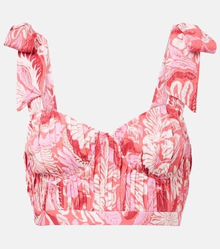 Carla pleated printed crop top - Poupette St Barth - Modalova