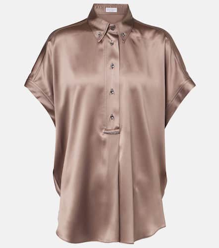 Camisa de mezcla de seda - Brunello Cucinelli - Modalova