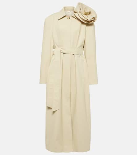 Floral-applique cotton gabardine trench coat - Magda Butrym - Modalova
