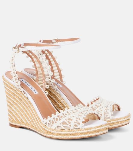 Espadrilles compensées Kahlo 105 en raphia - Aquazzura - Modalova