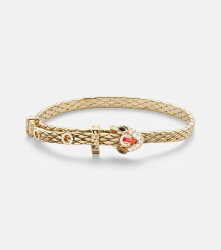 Yvonne Léon Pulsera Python Mini de oro de 9 ct con diamantes y esmalte - Yvonne Leon - Modalova