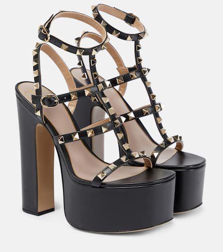 Rockstud platform leather sandals - Valentino Garavani - Modalova