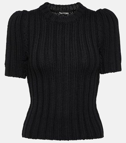 Ribbed-knit virgin wool T-shirt - Tom Ford - Modalova
