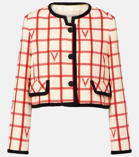 VLogo checked wool and cotton jacket - Valentino - Modalova