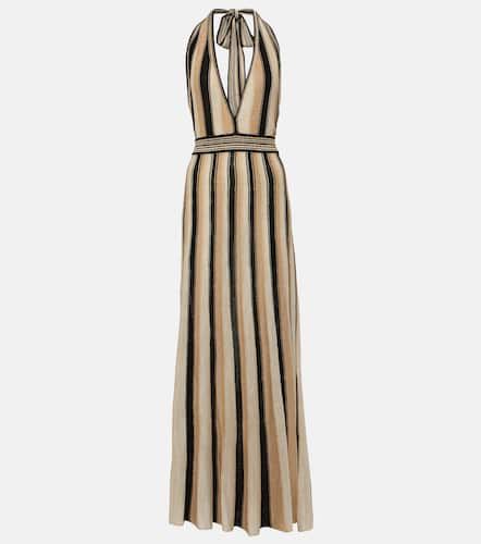 Striped halterneck knit maxi dress - Camilla - Modalova