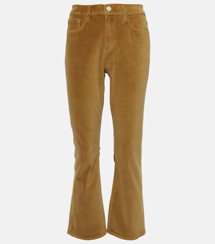 High-rise velvet-trimmed bootcut jeans - Frame - Modalova