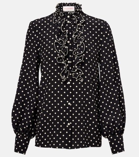 Blusa in seta crêpe de chine a pois - Valentino - Modalova