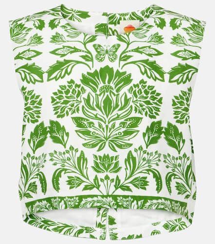Delicate Tapestry linen-blend top - Farm Rio - Modalova