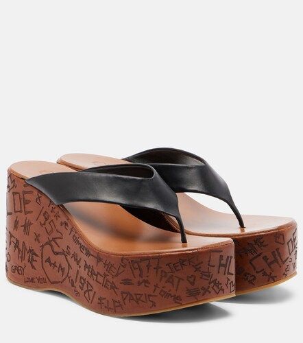 Maxime leather wedge thong sandals - Chloe - Modalova