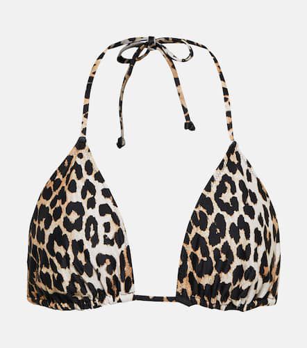 Ganni Leopard-print bikini top - Ganni - Modalova