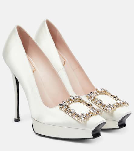 Flower Strass satin platform pumps - Roger Vivier - Modalova