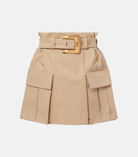 Belted cotton gabardine miniskirt - Balmain - Modalova