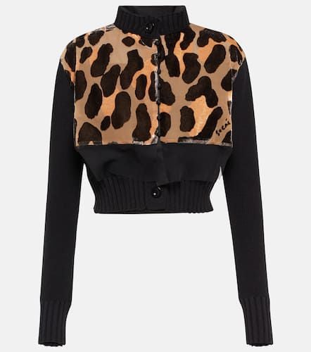 Cotton-blend leopard-print cropped cardigan - Sacai - Modalova