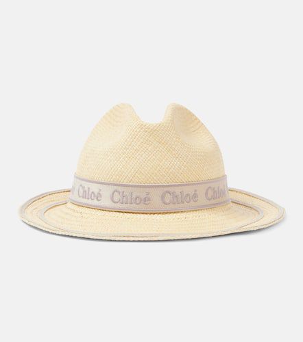 Chloé Sombrero Woody de paja con logo - Chloe - Modalova