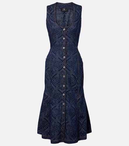 Etro Printed denim midi dress - Etro - Modalova