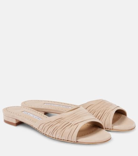 Sandalen Piruaflat 10 aus Veloursleder - Manolo Blahnik - Modalova