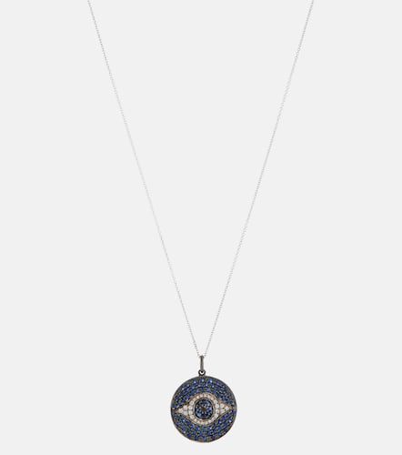 Dawn 18kt white gold necklace with diamonds and sapphires - Ileana Makri - Modalova