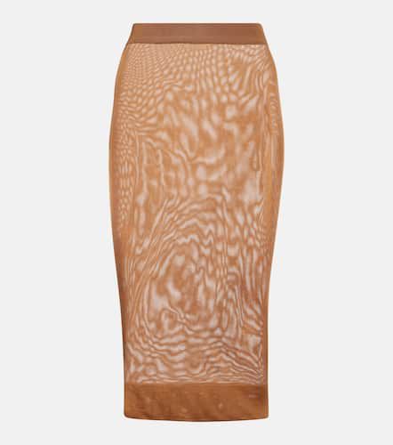 Knitted high-rise midi skirt - Saint Laurent - Modalova