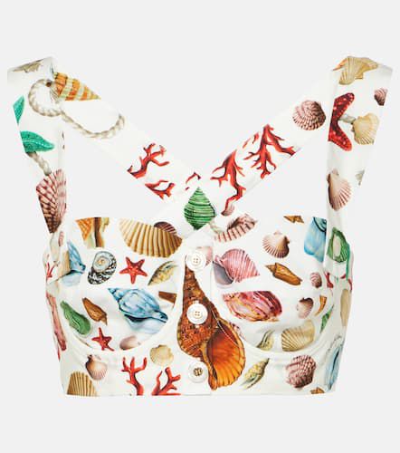 Capri printed cotton crop top - Dolce&Gabbana - Modalova