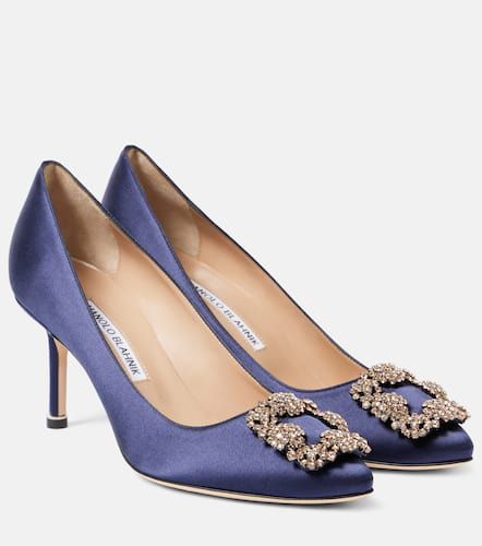 Pumps Hangisi in raso con cristalli - Manolo Blahnik - Modalova