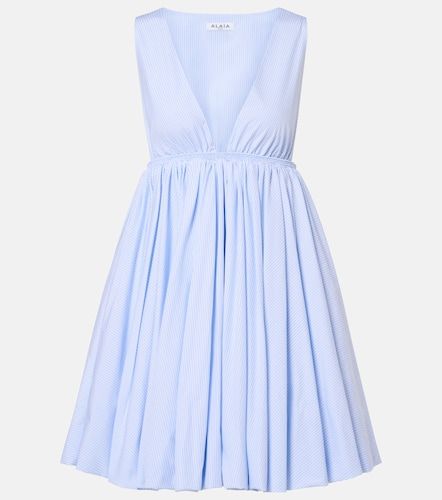 Alaïa Vestido corto de popelín de algodón a rayas - Alaia - Modalova