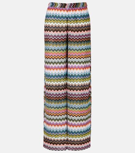 Pantaloni a palazzo Zig Zag in lamÃ© - Missoni - Modalova