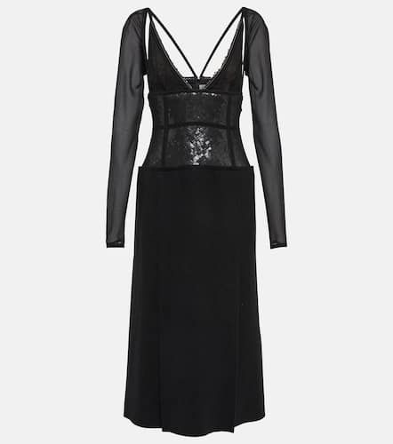 Sequined wool-paneled midi dress - Victoria Beckham - Modalova