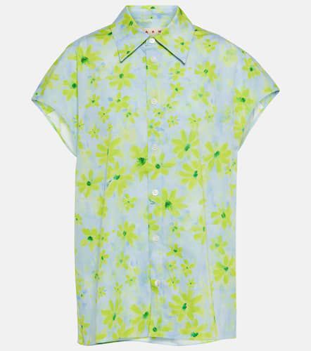Camicia in cotone con stampa floreale - Marni - Modalova