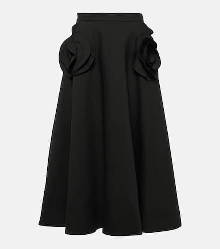 Floral-appliquÃ© wool and silk midi skirt - Valentino - Modalova